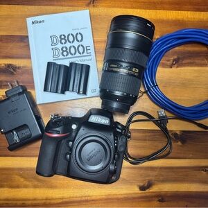 Nikon D800 DSLR Camera with  24-70mm f/2.8G ED Lens and other accessories
